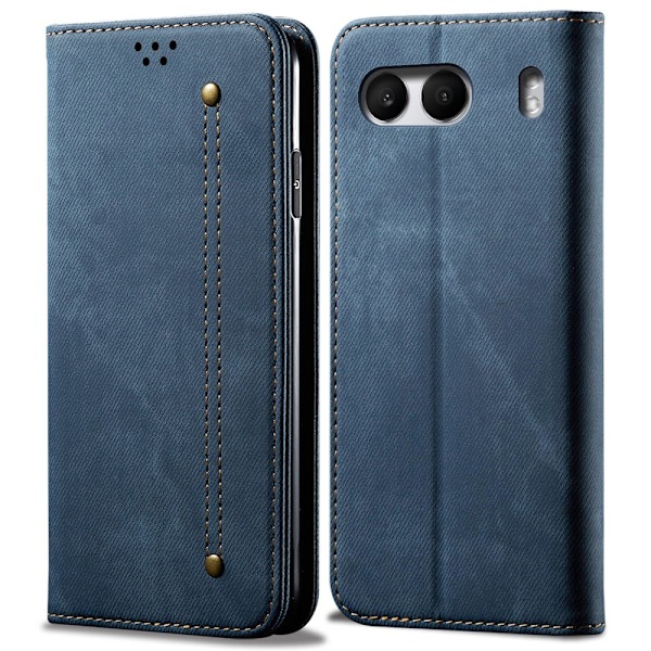 SKALO OnePlus Nord 4 Jeans Plånboksfodral - Blå Blå