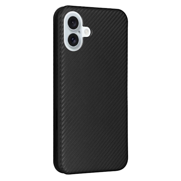 SKALO iPhone 16 Plus Carbon Fiber Pungetui - Sort Black
