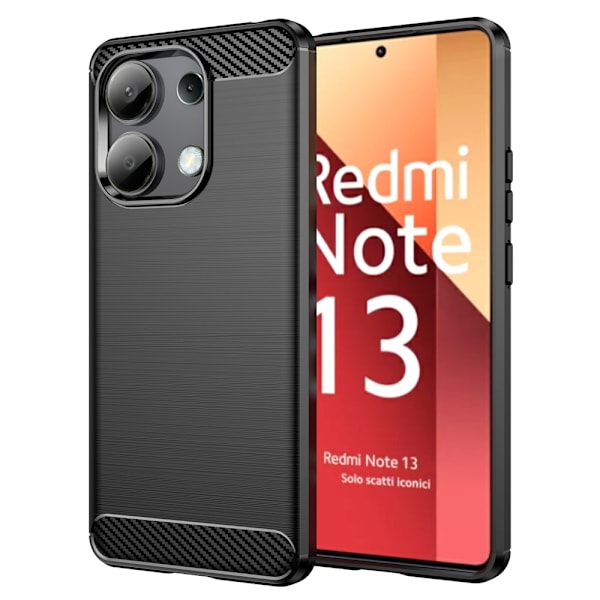 SKALO Xiaomi Redmi Note 13 4G Armor Carbon Stødsikker TPU-cover - Vælg farve Black