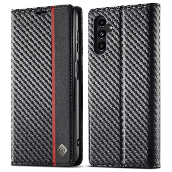 SKALO Samsung S25+ LC.IMEEKE Carbon Fiber Lompakkokotelo - Musta Black