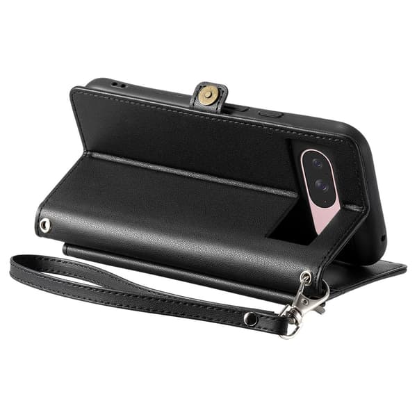 SKALO PU-Læder Kuvert Flip Cover til Google Pixel 11 - Sort Black