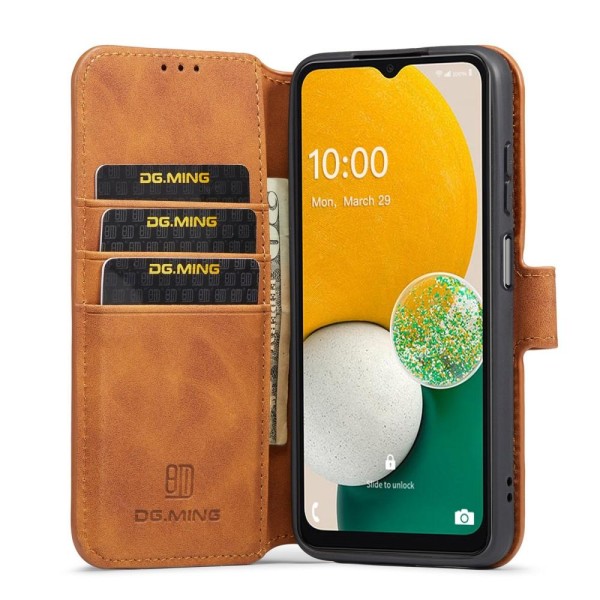 DG MING Samsung A13 5G Premium Cut Lompakkokotelo - Ruskea Brown