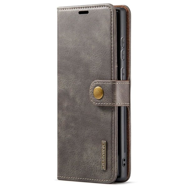 DG MING Samsung S22 Ultra 2-in-1 magneettinen lompakkokotelo - harmaa Grey