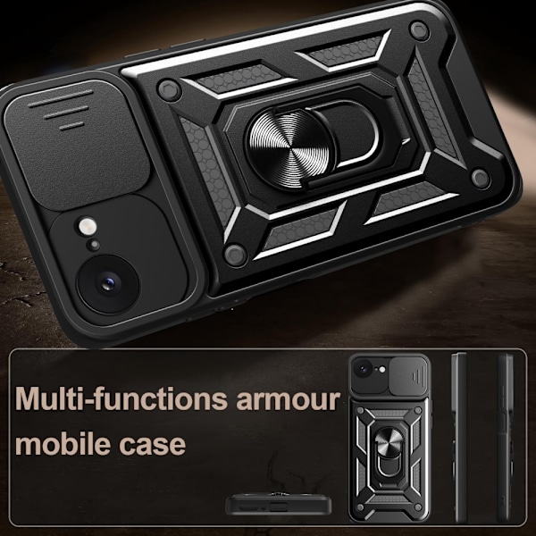 SKALO iPhone 16e Armor Metallinen rengas -kamerasuojus Suojakuori - Ruusukulta Pink gold