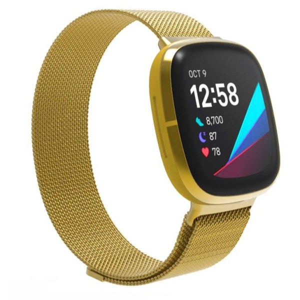 SKALO Milanese Loop til Fitbit Sense - Vælg farve Gold