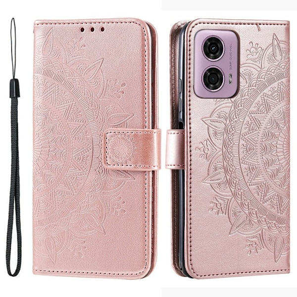 SKALO Motorola Moto G85 5G Mandala Plånboksfodral - Roséguld Rosa guld