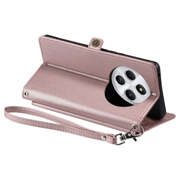 SKALO Xiaomi Redmi 14C PU-Læder Envelope Flip Cover - Rosa guld Pink gold