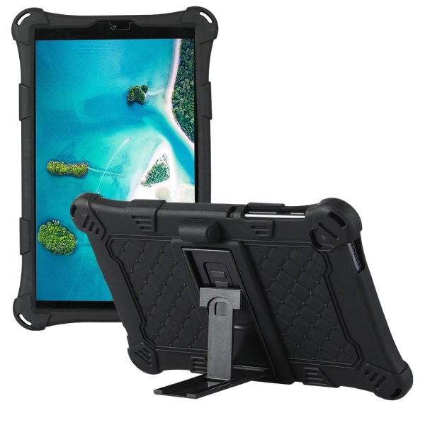 SKALO Samsung Tab A7 Lite Stødresistent Armor silikone Cover med skulderrem - Sort Black