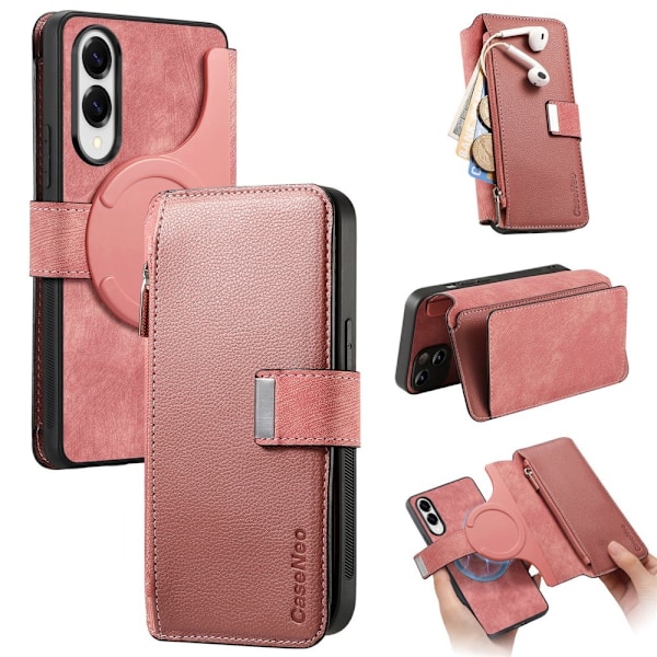 SKALO Samsung S25 Edge CASENEO MW-02 Plånboksfodral - Rosa Rosa