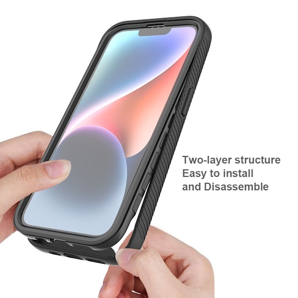 SKALO iPhone 16e Shockproof Clear Hybrid+Skärmskydd Skal - Svart Svart