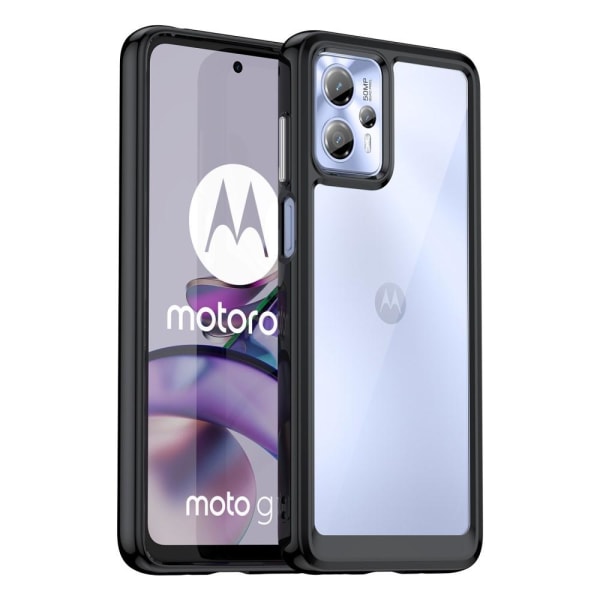 SKALO Motorola Moto G23 4G Läpinäkyvä TPU suojakuori - Musta Black