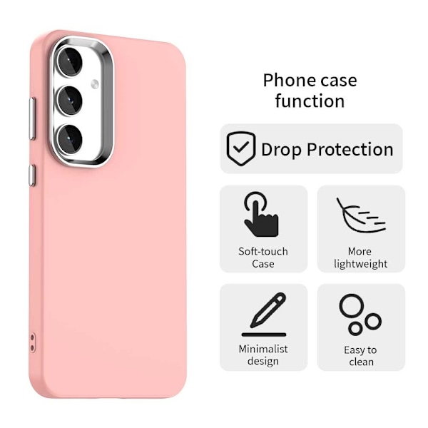 SKALO Samsung S25 Color TPU Metalli Suojakuori - Pinkki Pink