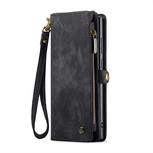 CaseMe Samsung S25 Ultra 008 BIg Wallet 2in1 Magnet Flip Cover - Sort Black