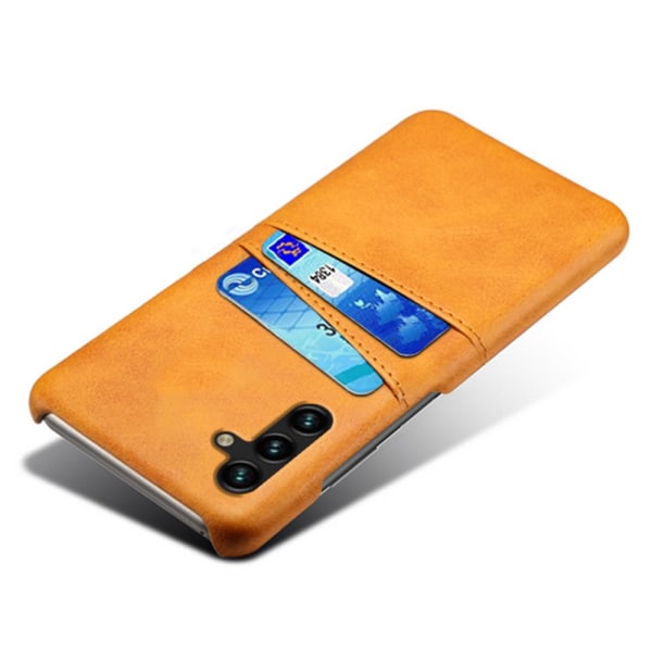 SKALO Samsung A54 5G PU-nahkainen Korttikotelo - Vaaleanruskea Light brown