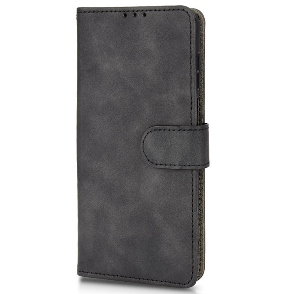 SKALO Motorola Moto G52 Matt PU-læderpungetui - Sort Black