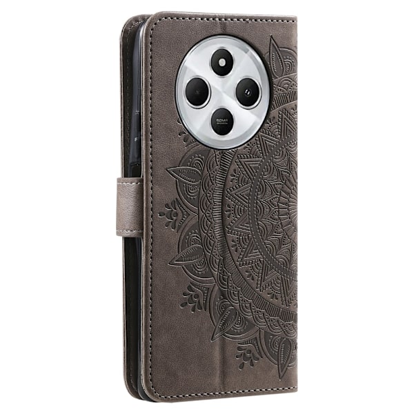 SKALO Xiaomi Redmi 14C Mandala Plånboksfodral - Grå grå