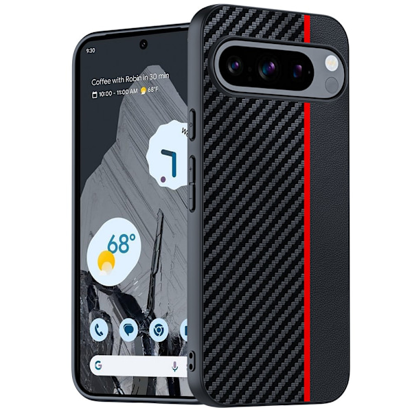 SKALO Google Pixel 9/9 Pro Carbon Fiber Hybrid Suojakuori Black