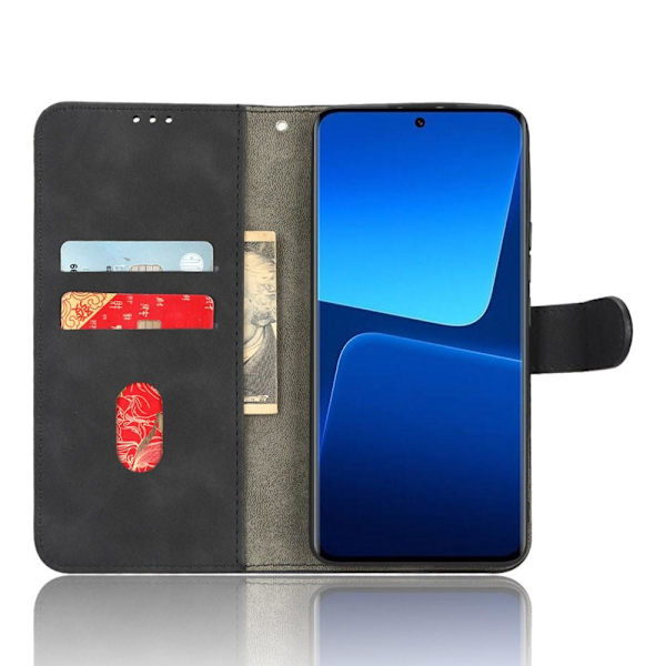 SKALO Xiaomi 13 Pro 5G Matt PU-læderpungetui - Sort Black