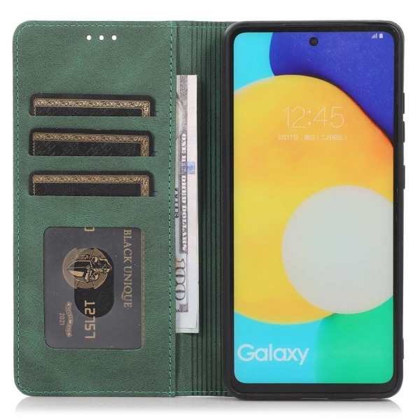 SKALO Samsung A23 5G Slim Premium Lompakkokotelo - Vihreä Green