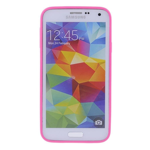 Frosted Transparent cover med farvet ramme Samsung S5 - flere farver White