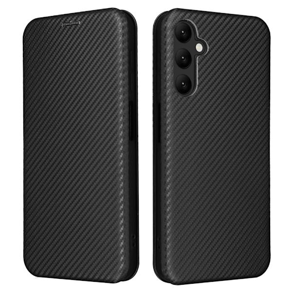 SKALO Samsung A25 5G Carbon Fiber Lompakkokotelo - Musta Black