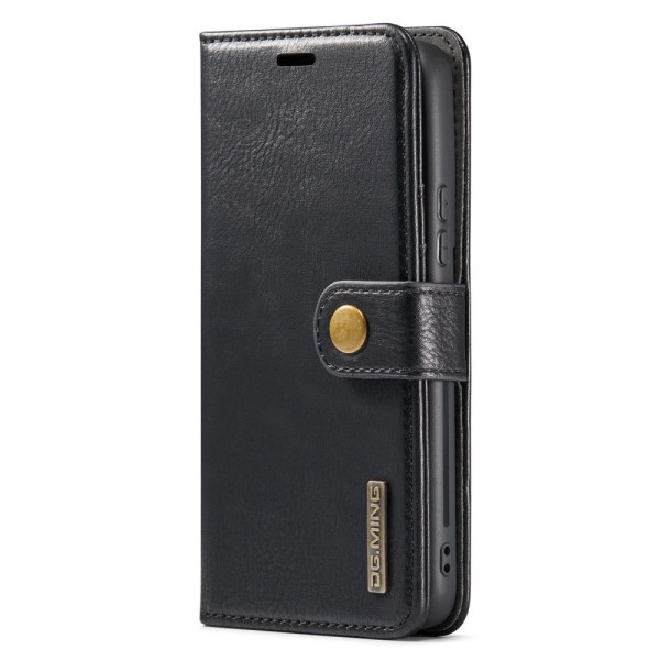 DG MING Samsung S23 2-in-1 magneetti lompakkokotelo - Musta Black