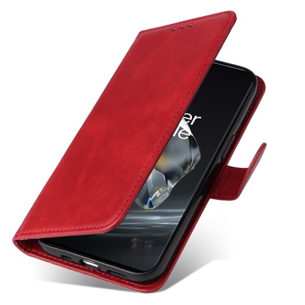 SKALO OnePlus 12R 5G PU-læder Pungetui - Vælg farve Red