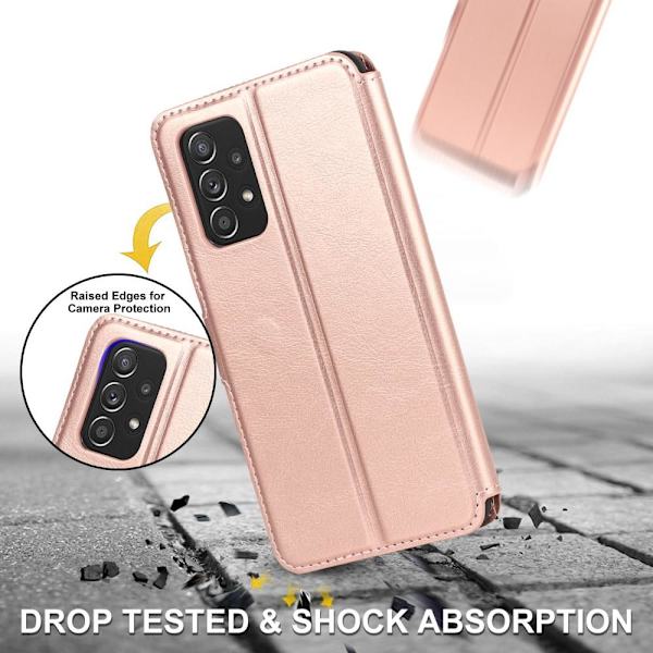 SKALO Samsung A53 5G Premium Cut Flip Cover - Rosa guld Pink gold