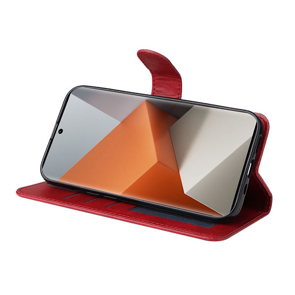 SKALO Xiaomi Redmi Note 13 Pro+ PU-Läder Plånboksfodral - Fler färger Röd