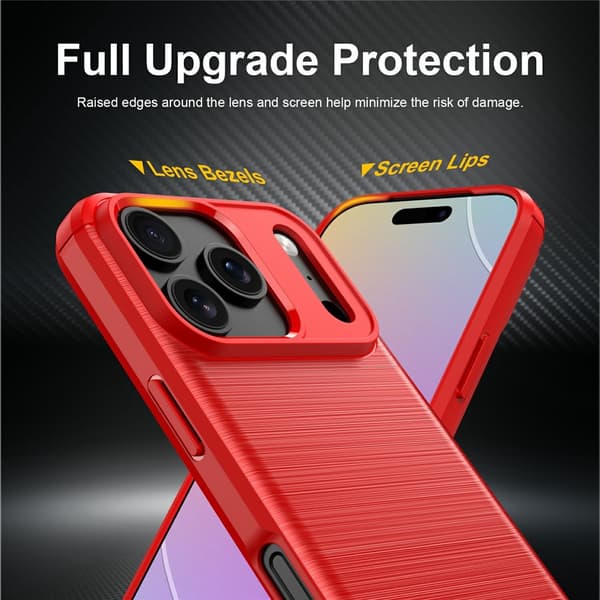 SKALO Armor Carbon  för iPhone 18 Pro Max Cover til iPhone 18 Pro Max - Vælg farve Red