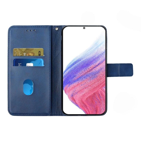 SKALO Samsung A54 5G Embossed Plånboksfodral i PU-Läder - Blå Blå