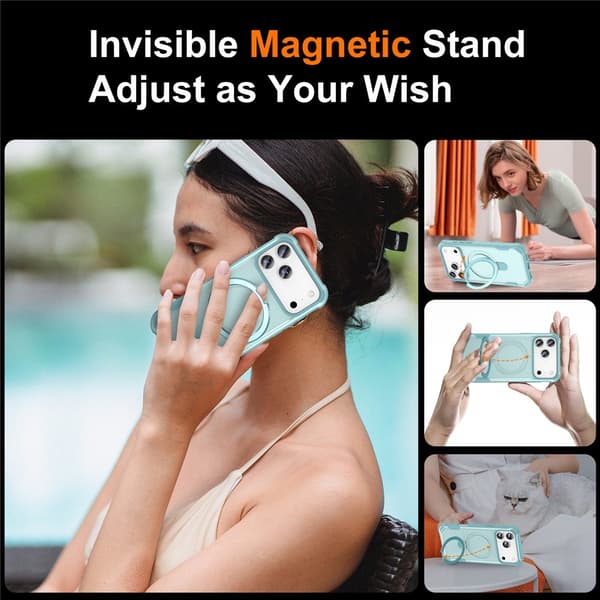 SKALO iPhone 17 Pro Max Armor Ring Cover - Blå Blue