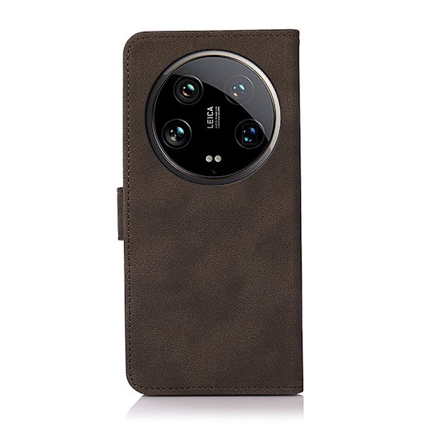 SKALO Xiaomi 14 Ultra 5G KHAZNEH Lompakkokotelo PU-nahasta - Ruskea Brown