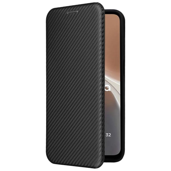 SKALO Motorola Moto G32 4G Carbon Fiber Pungetui - Sort Black