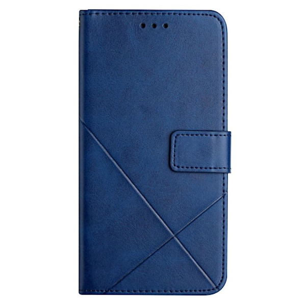 SKALO iPhone 15 Embossed Plånboksfodral i PU-Läder - Blå Blå