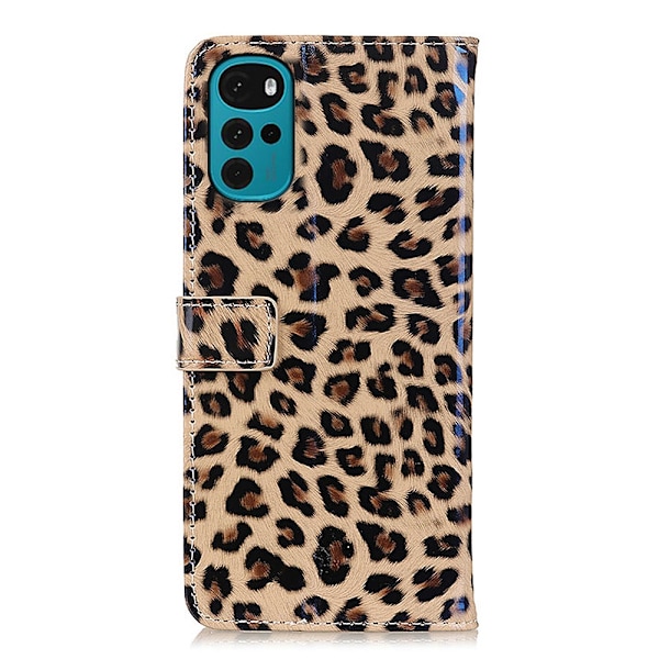 SKALO Motorola Moto G22 Leopardmønstret pungetui i PU-læder Multicolor