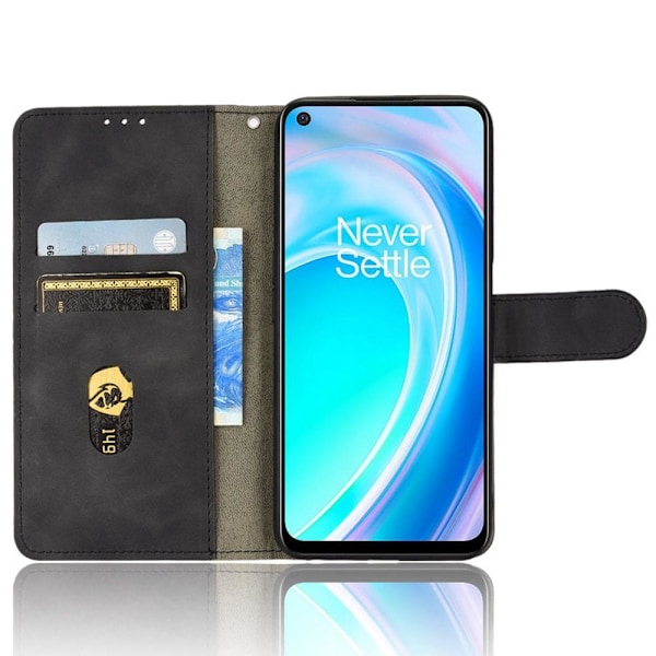 SKALO OnePlus Nord CE 2 Lite 5G Matt PU-Läder Plånboksfodral - Svart Svart
