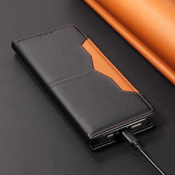 SKALO PU-Læder Flip Cover til iPhone 18 Pro Max - Sort Black