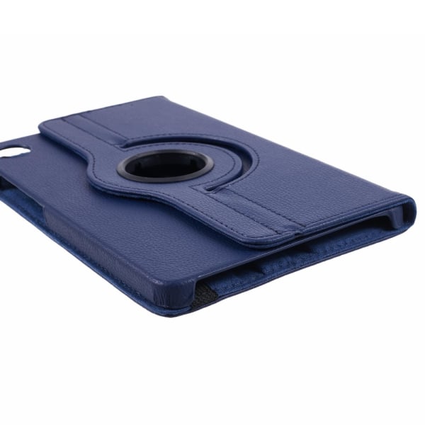 SKALO Samsung Tab A9 360 Litchi Fodral - Mörkblå Mörkblå