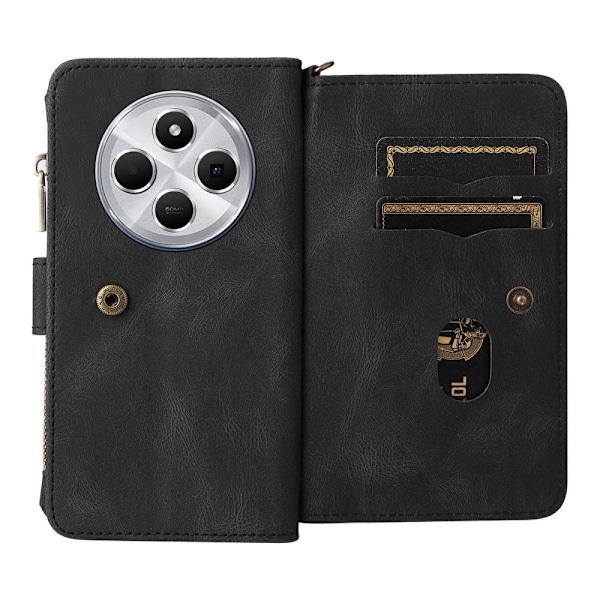 SKALO Xiaomi Redmi 14C Big Wallet 17-RUM Pungetui - Sort Black