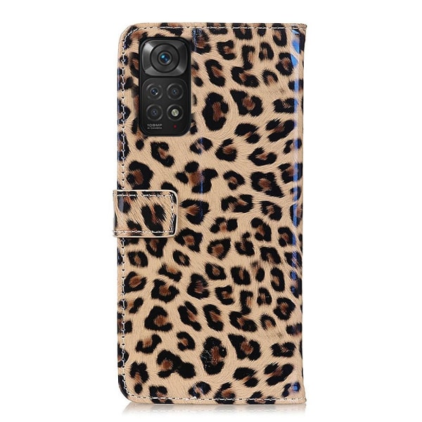 SKALO Xiaomi Redmi Note 11 Leopardmønstret pungetui i PU-læder Multicolor