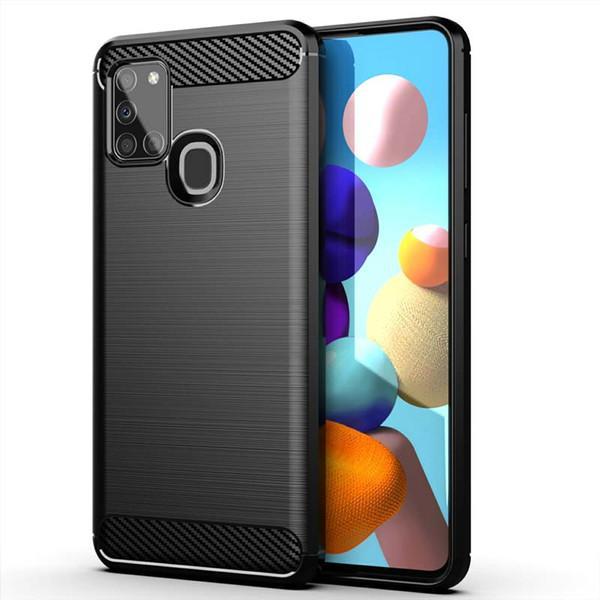 Stødsikker Armour Carbon TPU etui Samsung A21s - flere farver Black