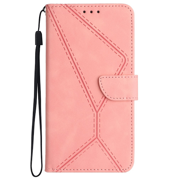 SKALO Motorola Moto E14 4G Embossed Plånboksfodral i PU-Läder - Rosa Rosa