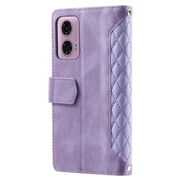 SKALO Motorola Moto E14 4G Big Wallet Quilted Flip Cover - Lilla Purple