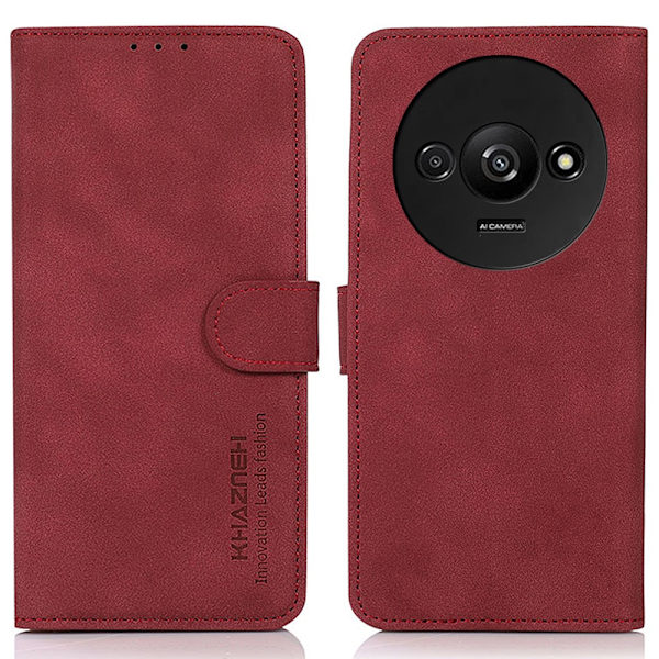 SKALO Xiaomi Redmi A3 KHAZNEH Pungetui i PU-læder - Rød Red