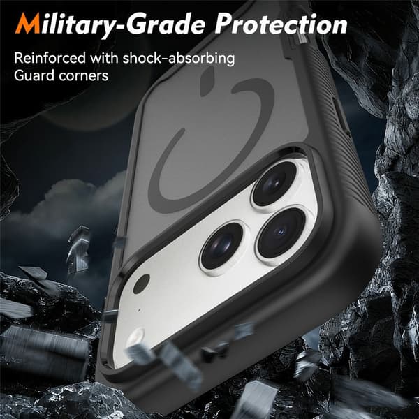 SKALO Shockproof Clear Hybrid Cover til iPhone 18 Pro - Sort Black