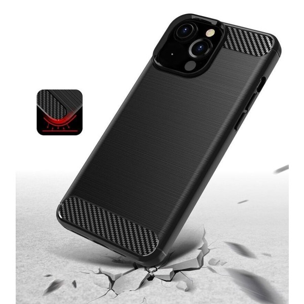SKALO iPhone 13 Armor Carbon Iskunkestävä TPU suojakuori - Valit Red