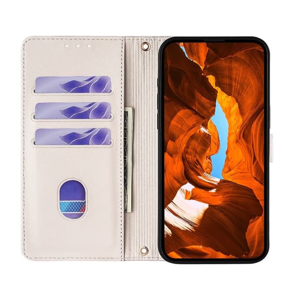 SKALO Samsung A17 PU-Läder Disco Plånboksfodral - Vit Vit