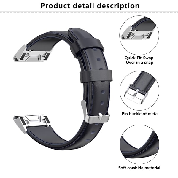 KALEBOL Læderarmbånd Garmin Fenix 7S/7S Pro 42mm - Vælg farve Brown
