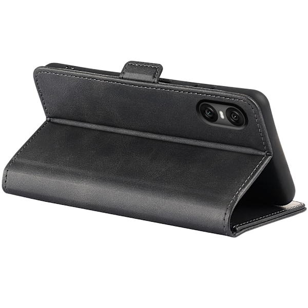 SKALO Sony Xperia 10 VI Premium Cut Lompakkokotelo - Musta Black